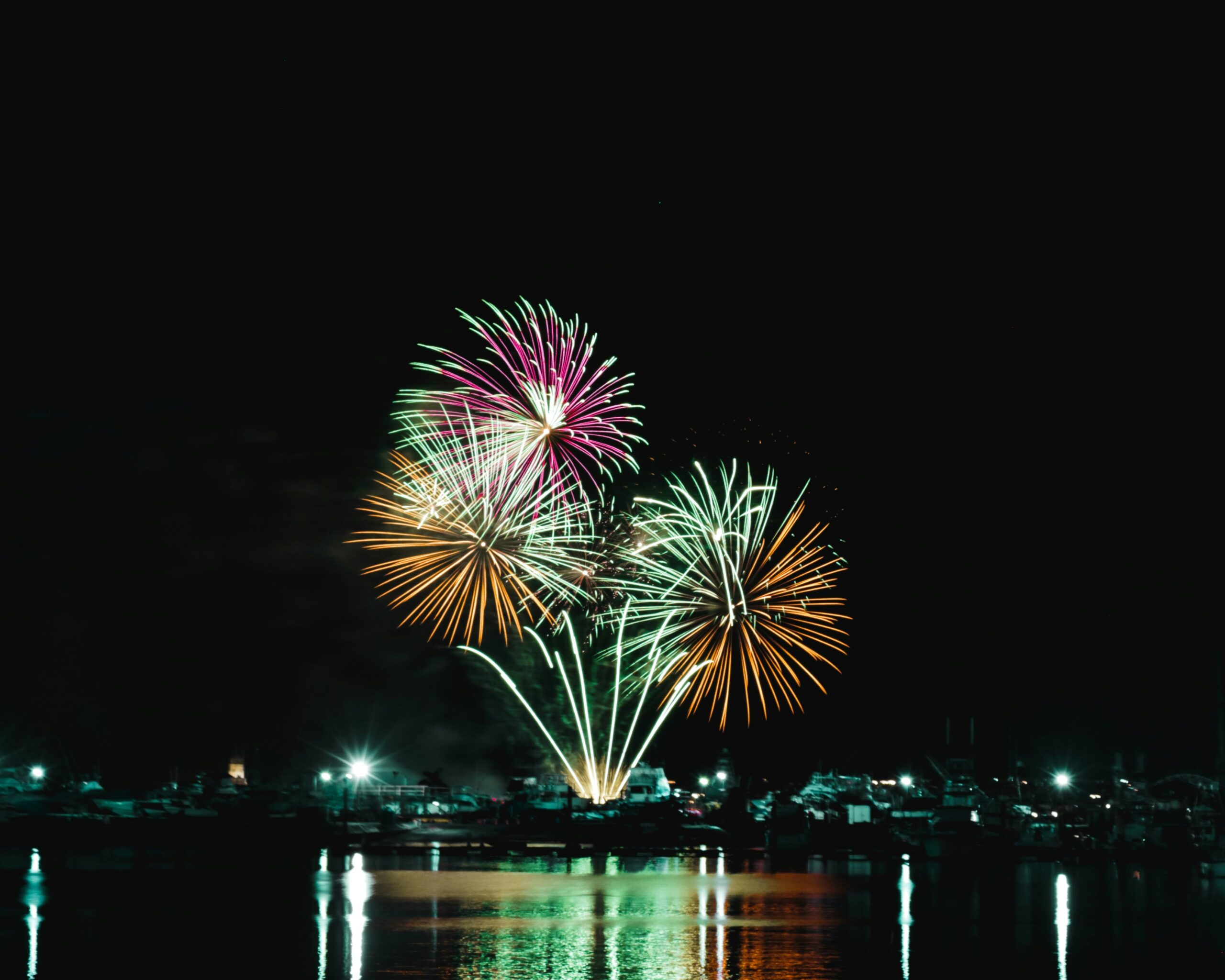 fireworks on lake
