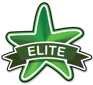 Green star badge representing elite membership