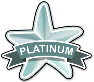 Light blue star badge for platinum membership